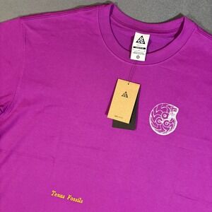 Nike ACG Texas Fossils Tee Shirt Bold Berry Purple Large NWT Embroidered Loose